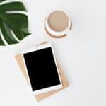 white iPad on white surface