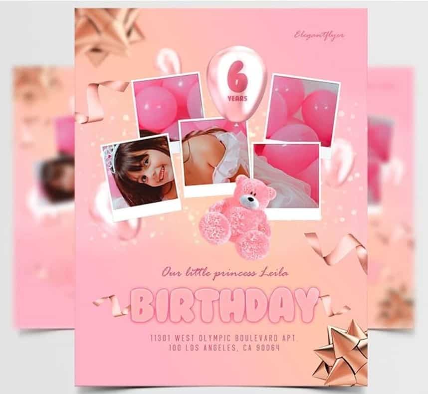 Exceptional Girl’s Birthday Flyer Template
