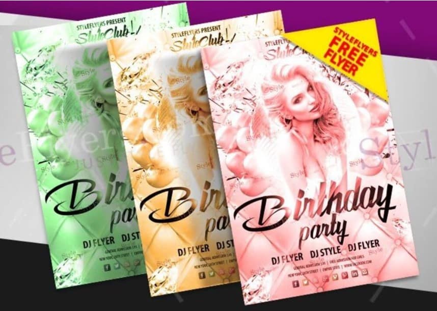 Bright Birthday Party PSD Flyer