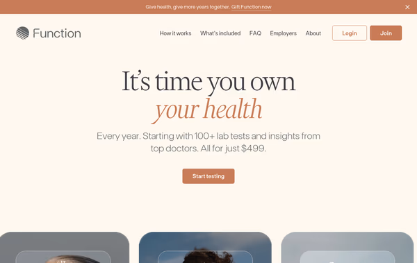 Function Health Web Design