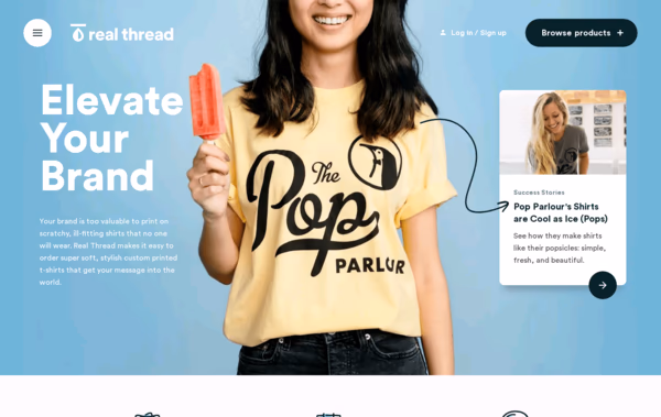 Real Thread Custom T-Shirts Web Design