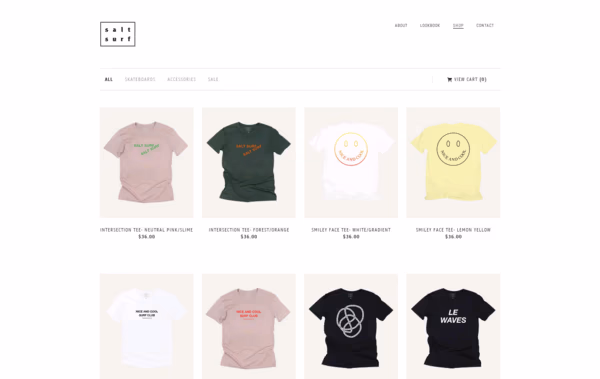 SALT SURF Web Design