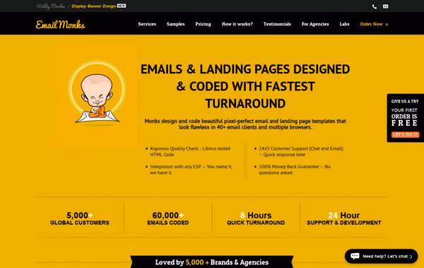 Email Monks: emails and landing pages Web Design