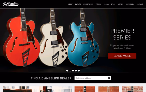 D'Angelico Guitars Web Design
