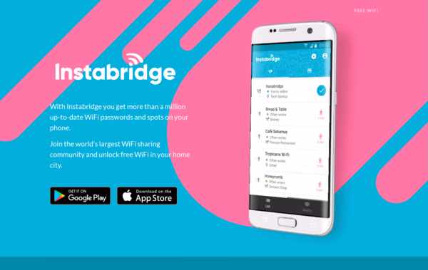 Instabridge App, Free WiFi Password Web Design