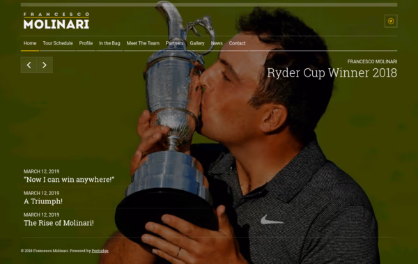 Francesco Molinari - Official Website Web Design