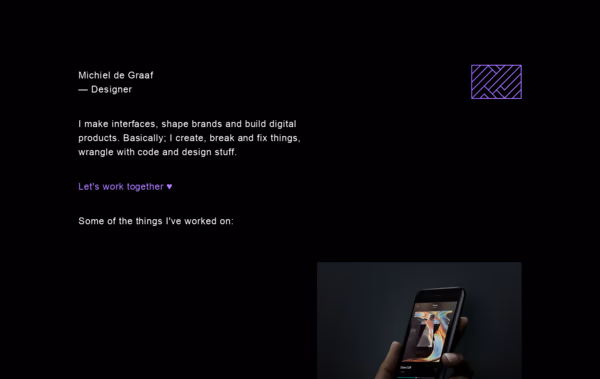 Michiel de Graaf Designer Web Design