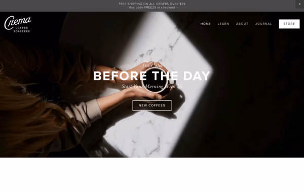 Crema Coffee Brewtique Web Design