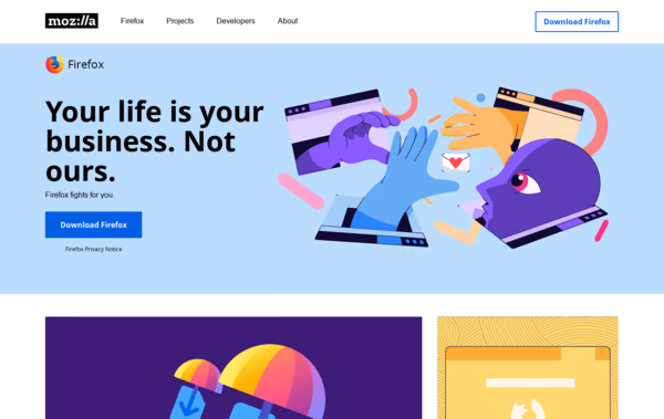 Mozilla, Internet for people, not profit Web Design