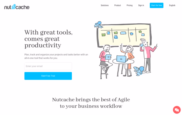 Nutcache, project management tool Web Design