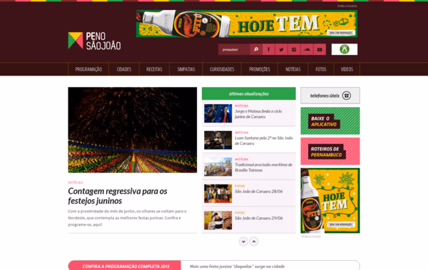 Notícias e Programação do São João de Pernambuco 2013 | PE no São João Web Design