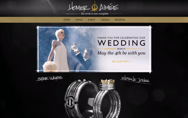 Homer & Aimée Are Getting Married Web Design