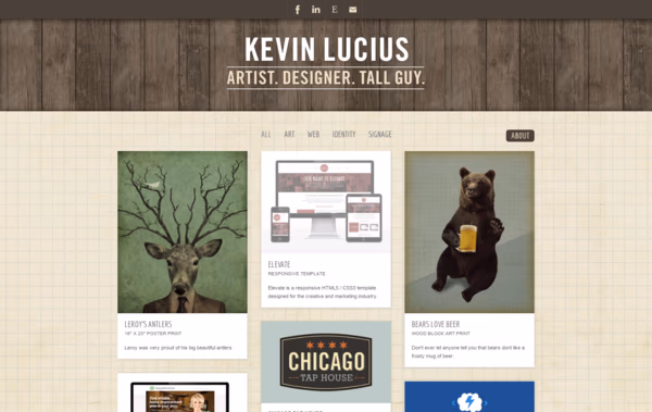 The Work of Kevin Lucius Web Design