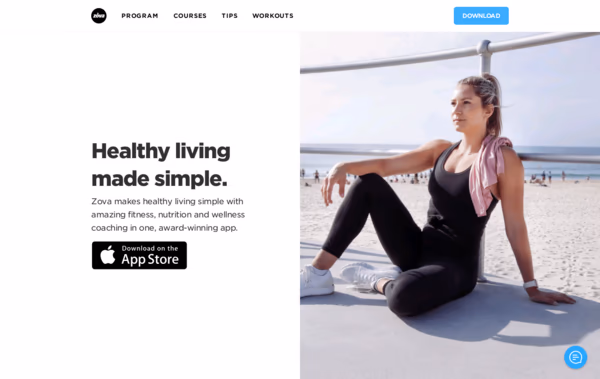 Zova, mobile application Web Design