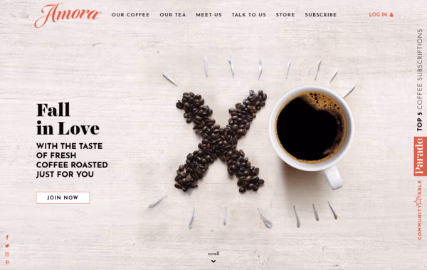Amora Coffee Web Design