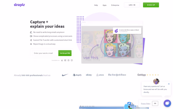 Droplr Web Design