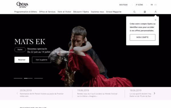 Opéra national de Paris Web Design