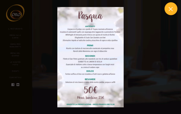 Oro Ristorante Web Design