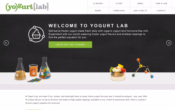 Yogurt Lab: Frozen Yogurt Shops Web Design