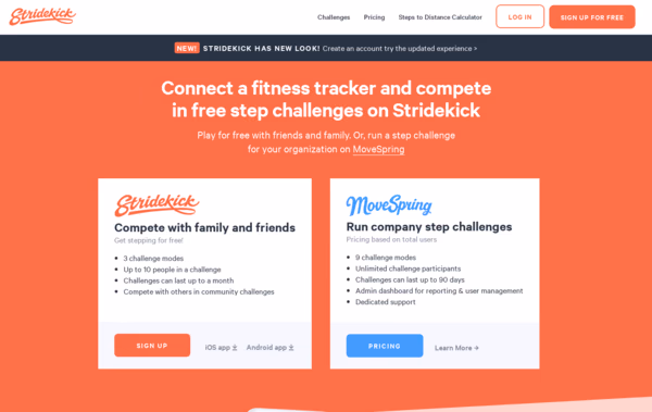 Stridekick Fitness Web Design