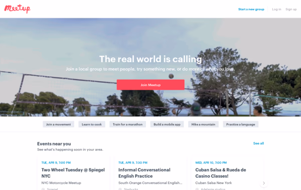Meetup Web Design