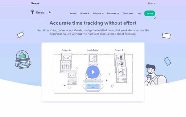 Timely Time Tracking Web Design