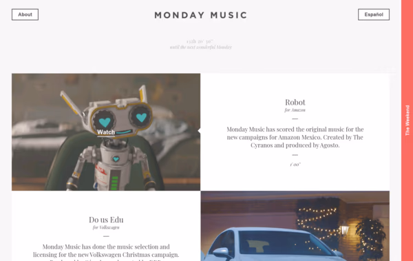 Monday Music Web Design