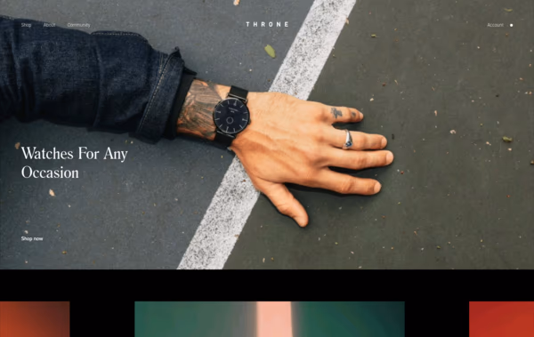 Throne Watches Web Design