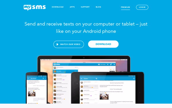 SMS texting from anywhere with mysms app Web Design