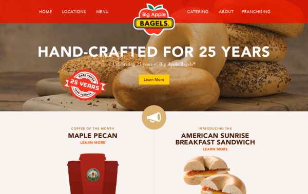 Big Apple Bagels Web Design