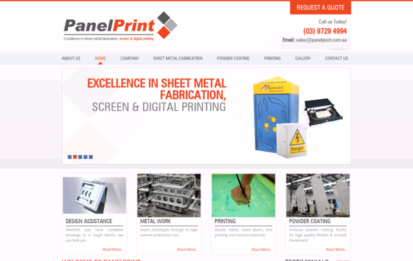 Panelprint – Leading Australian Printing Company Web Design