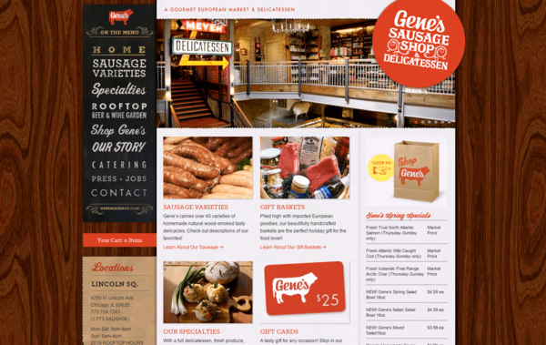 Gene's Sausage Shop & Delicatessen Web Design