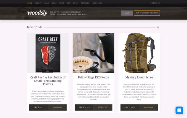 Woodsly: Our Latest Finds Web Design