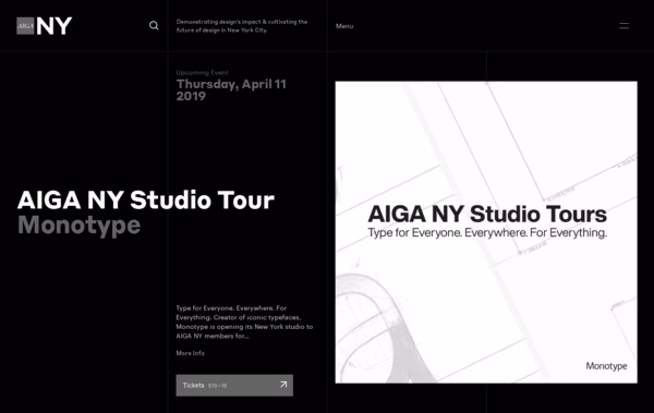 AIGA New York Chapter    Web Design