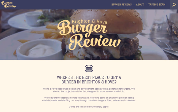 Brighton's finest burgers Web Design