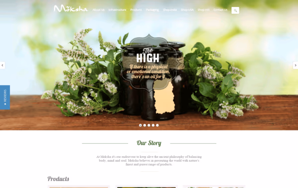 Essential Oils India Web Design