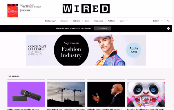 WIRED UK Web Design