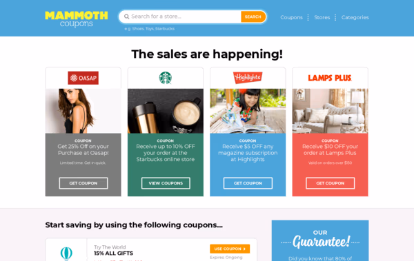 Mammoth Coupons Web Design