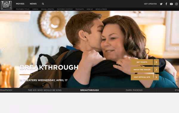 20th Century Fox Web Design