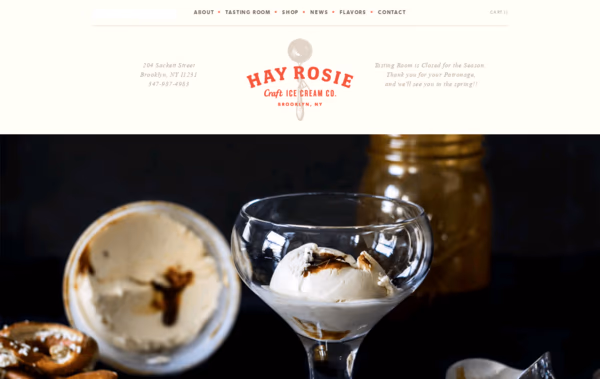 Hay Rosie Craft Ice Cream Web Design
