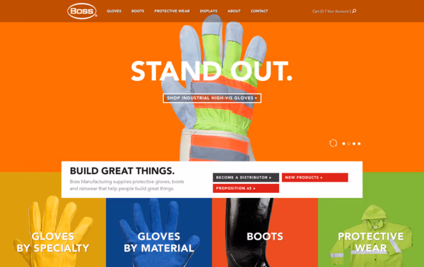 Boss Protective Gloves, Boots and Rainwear Web Design