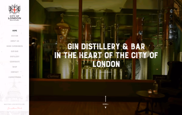 London Gin Distillery Web Design