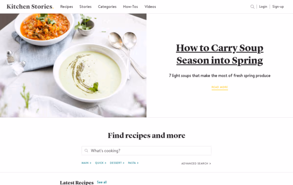 Kitchen Stories Web Design