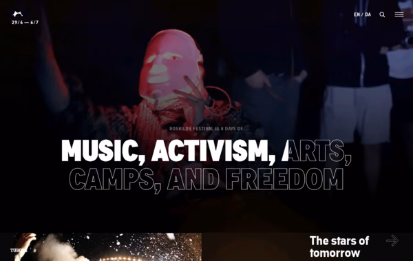 Roskilde Festival 2019  Web Design