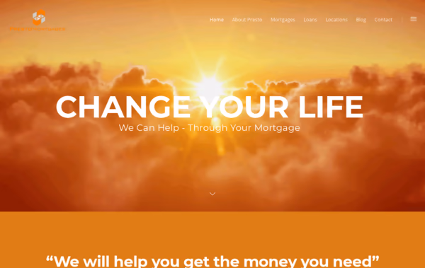 Presto Mortgages Web Design