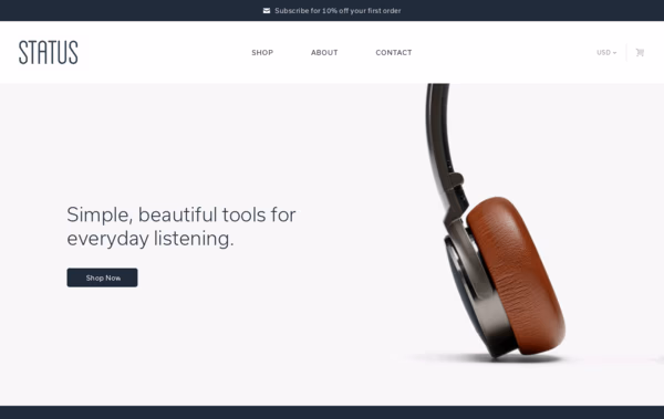 Status Audio Headphones Web Design