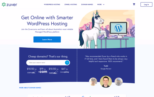 Zuver WordPress Hosting Web Design
