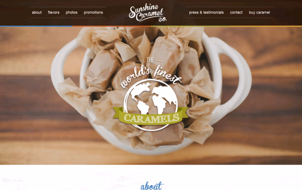 Sunshine Caramel Co Web Design