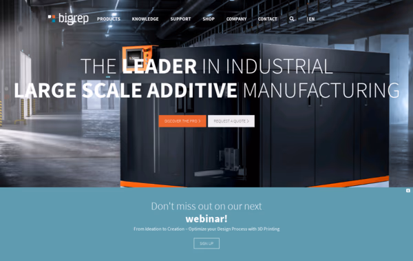 BigRep Large-Scale 3D Printers Web Design
