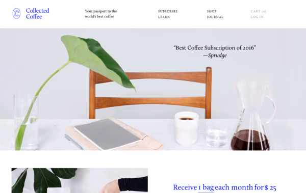Collected Coffee Web Design
